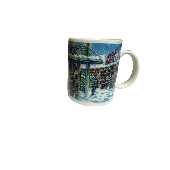 Starbucks Barista Pike Place Market Christmas Scene Mug 2000 - Picture 4 of 7